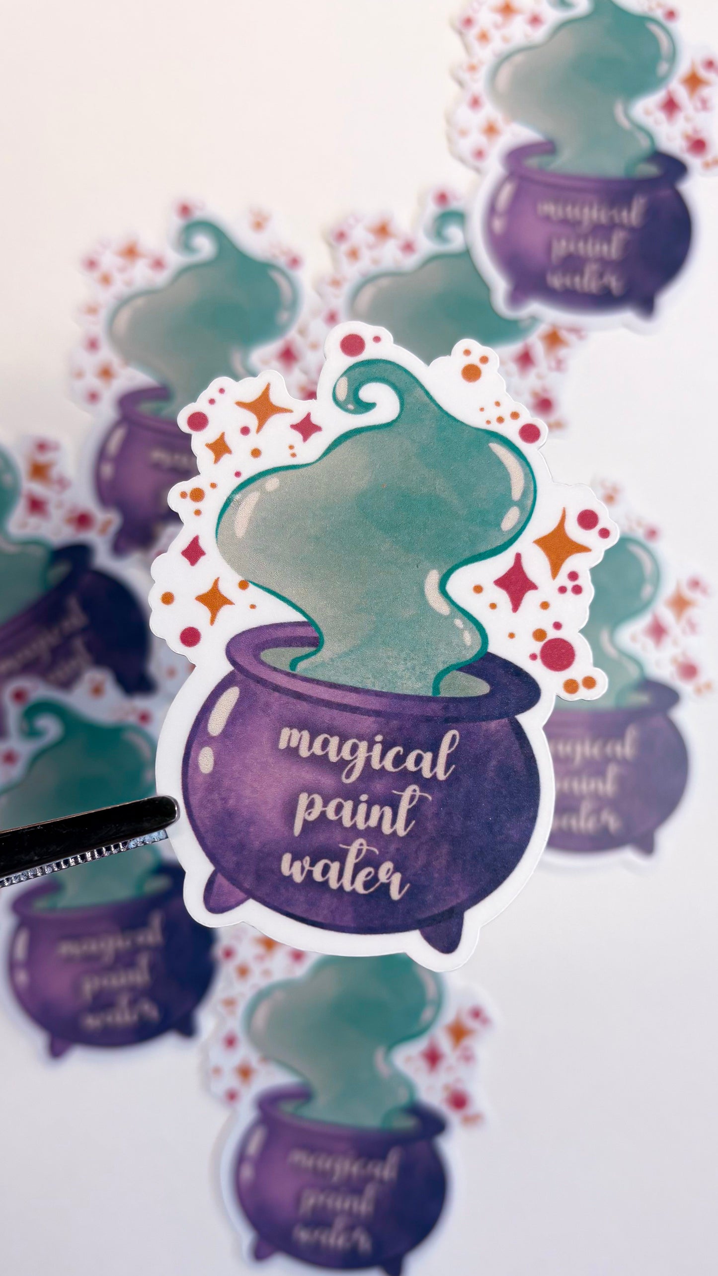 Magical Paint Water Vinyl Sticker - Soft Witch Watercolor Collection