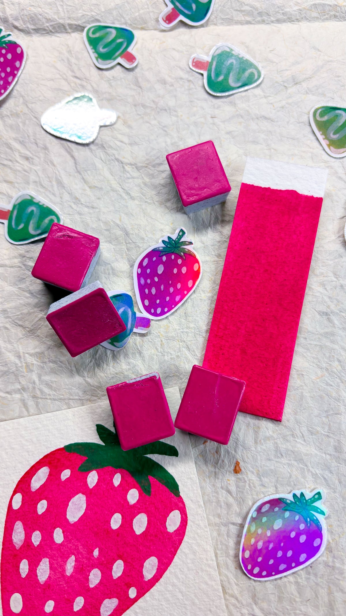 🍓 Strawberry 🍓 Opaque Watercolour - Halfpan