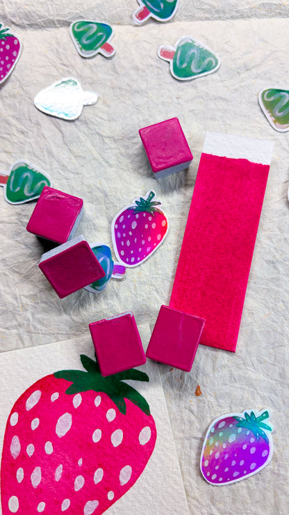 🍓 Strawberry 🍓 Opaque Watercolour - Halfpan