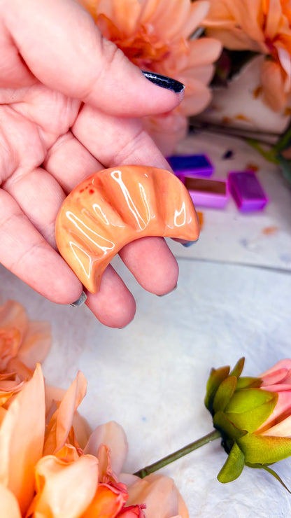 Ceramic Artist Paint Brush Rest - Croissant (experimental)