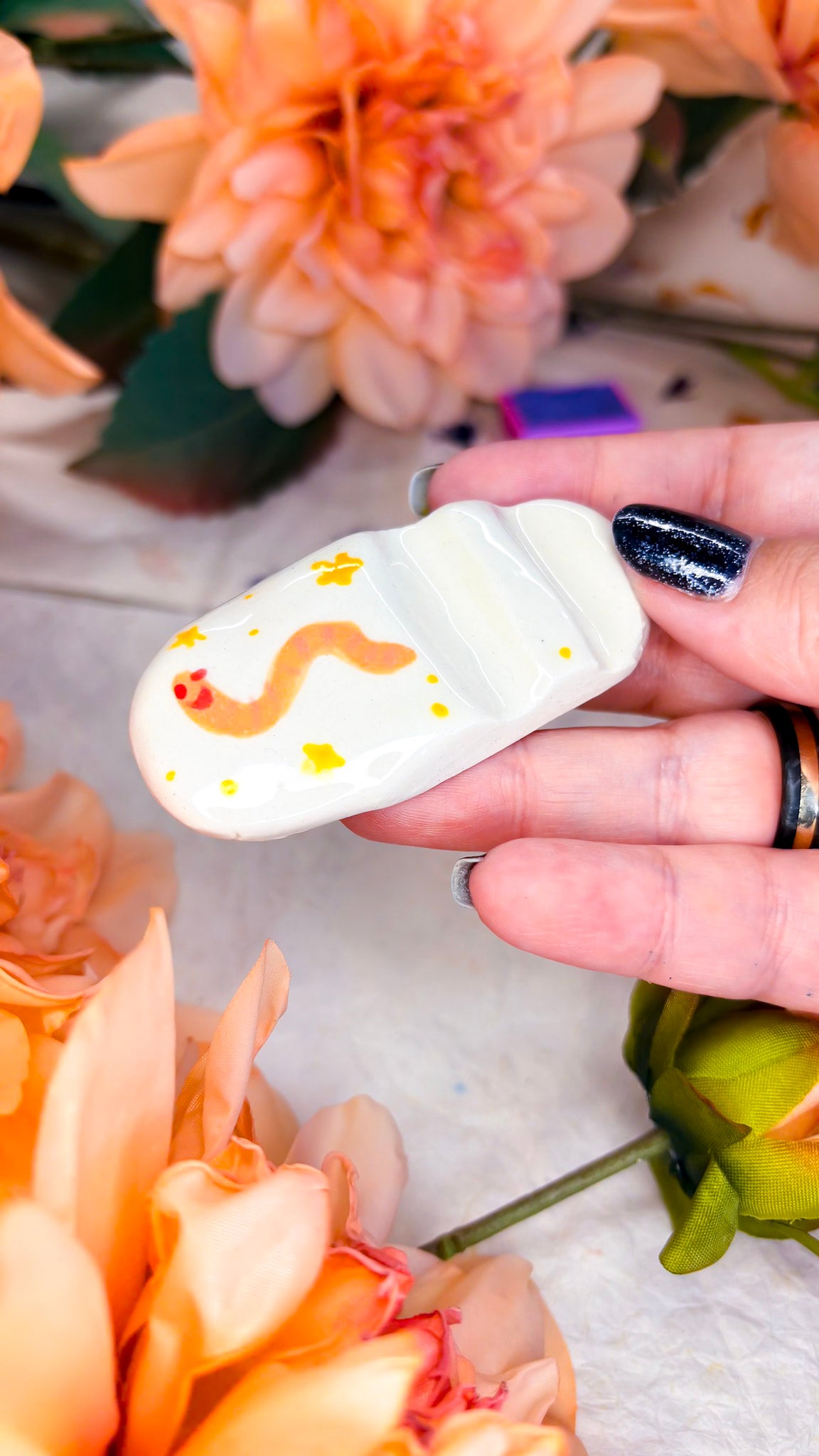 Ceramic Artist Paint Brush Rest - (experimental)