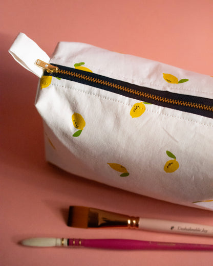 Artist Pouch - Lemon - Handmade by SimplyMomDesign