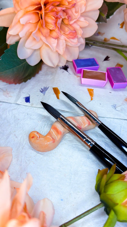 Ceramic Artist Paint Brush Rest - (experimental) Happy Worm