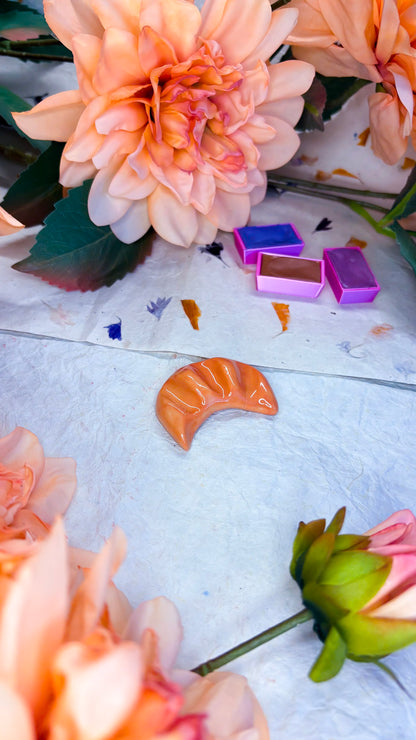 Ceramic Artist Paint Brush Rest - Croissant (experimental)