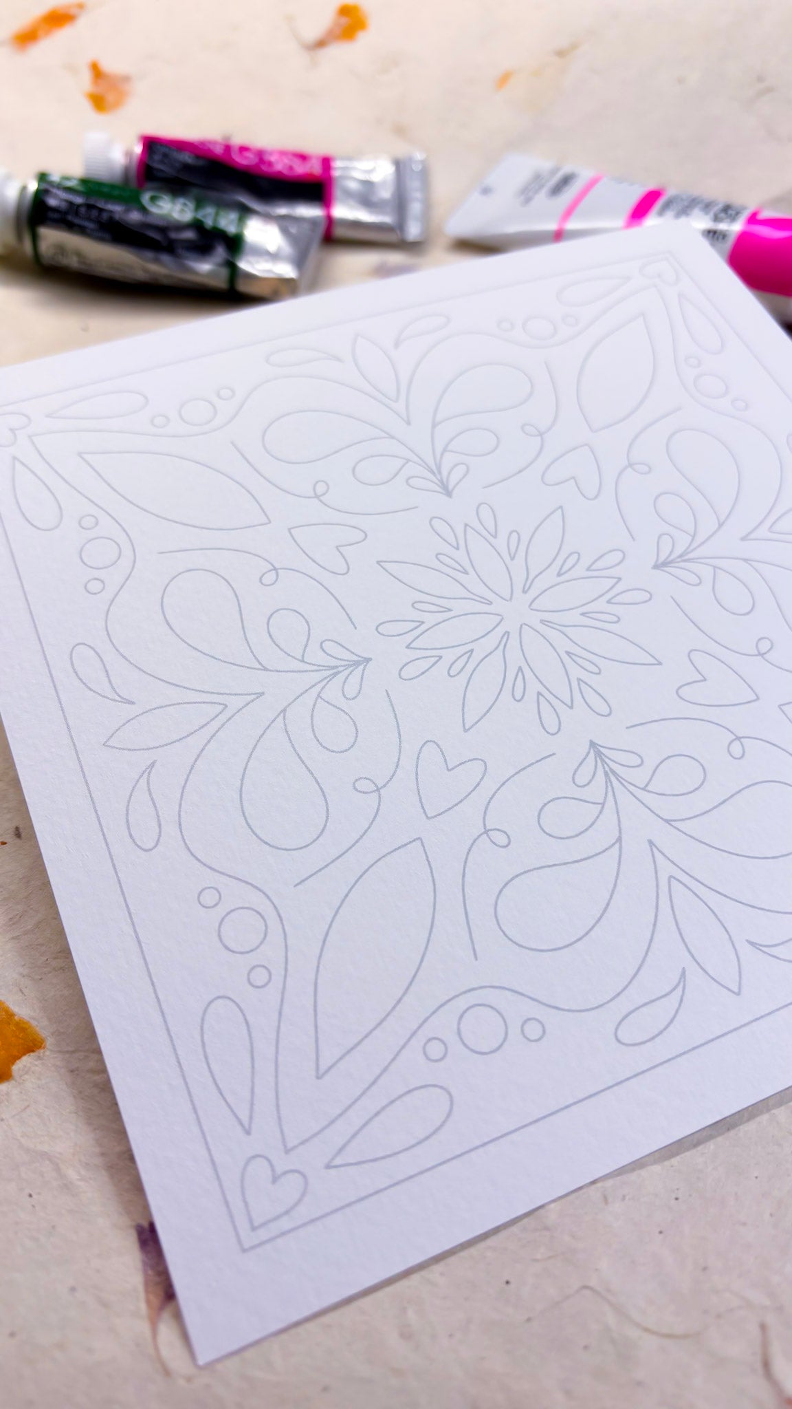 Where the Azulejos Bloom - 5 Colouring Sheets (Mix Media)