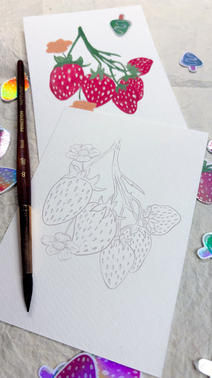 🍓 Strawberry Matcha Opaque Watercolours - Big Pans Trio