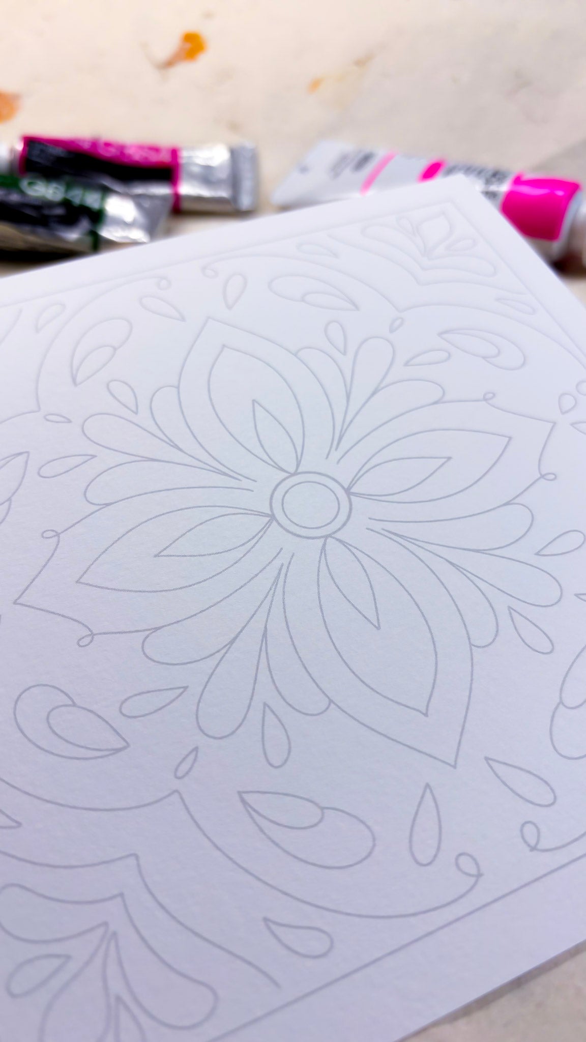 Where the Azulejos Bloom - 5 Colouring Sheets (Mix Media)