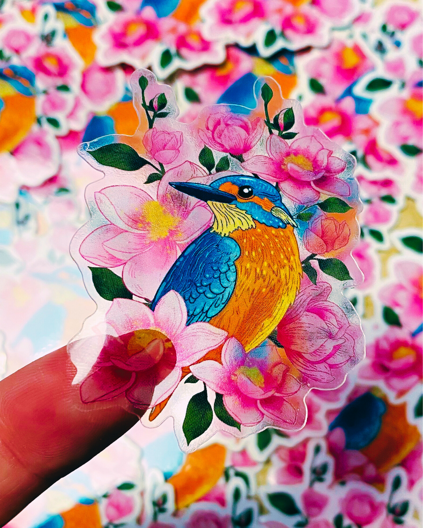 Waterproof Sticker - Magnolia Kingfisher