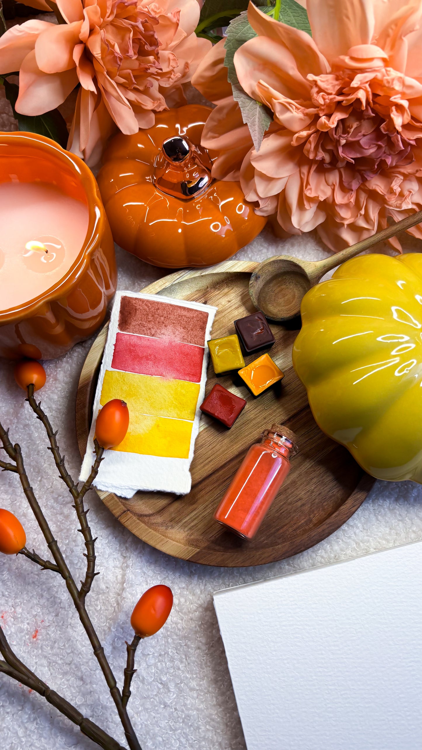 🍁 Autumn Curated Watercolor Set – Misa, Poppy, Sunflower & Mango (4 Halfpans)