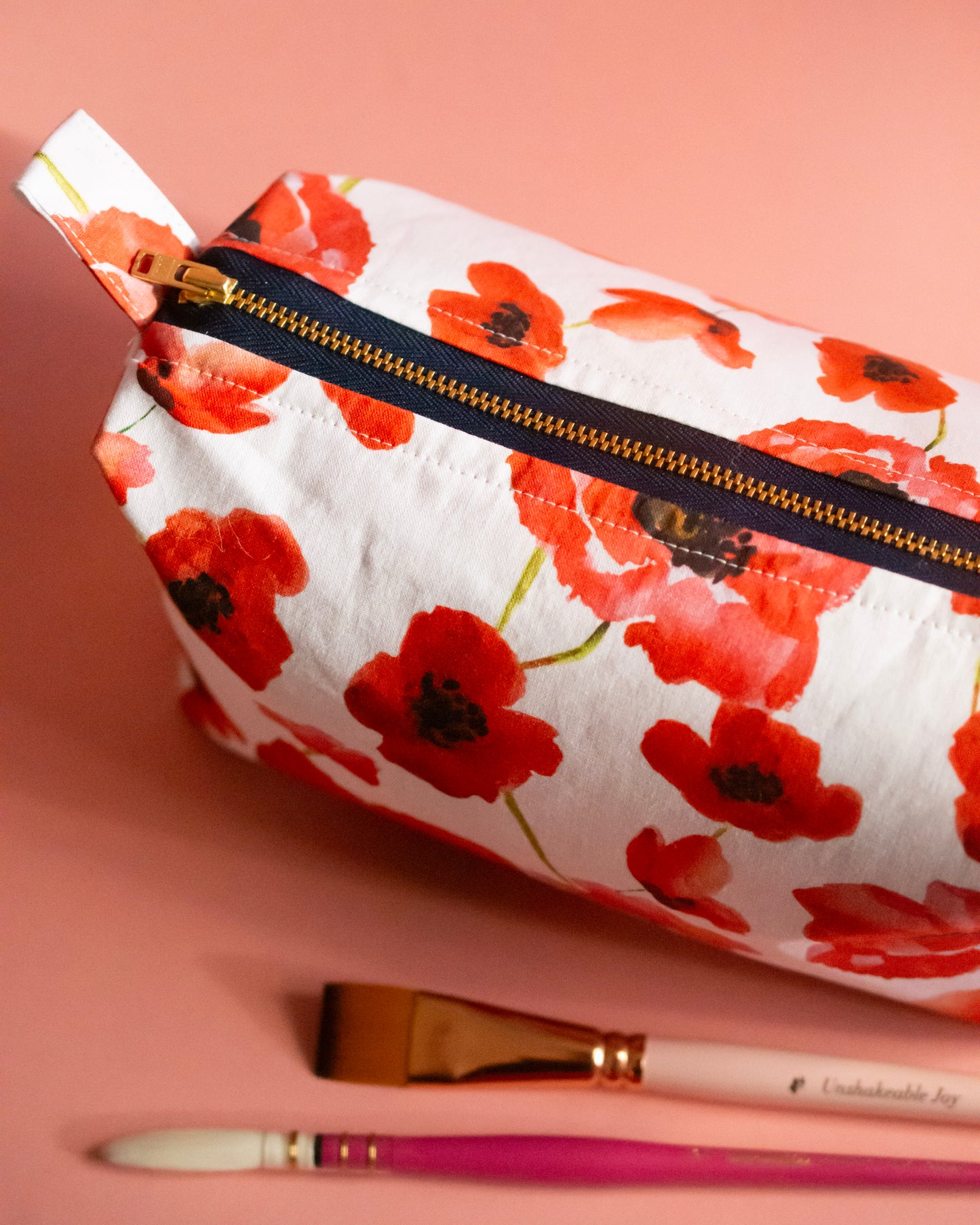 Artist Pouch - Poppy - Handmade by SimplyMomDesign