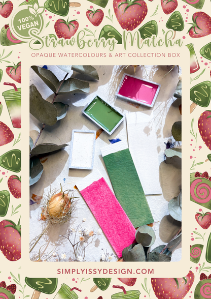PRE-ORDER 🍓 Strawberry Matcha Opaque Watercolours & Art Box