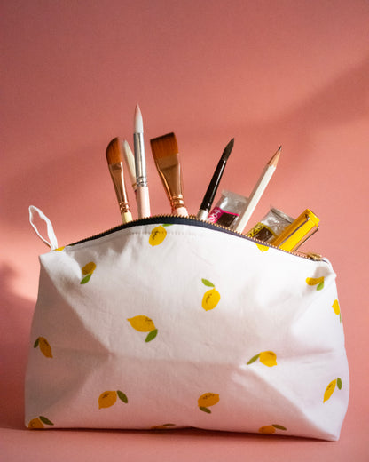 Artist Pouch - Lemon - Handmade by SimplyMomDesign