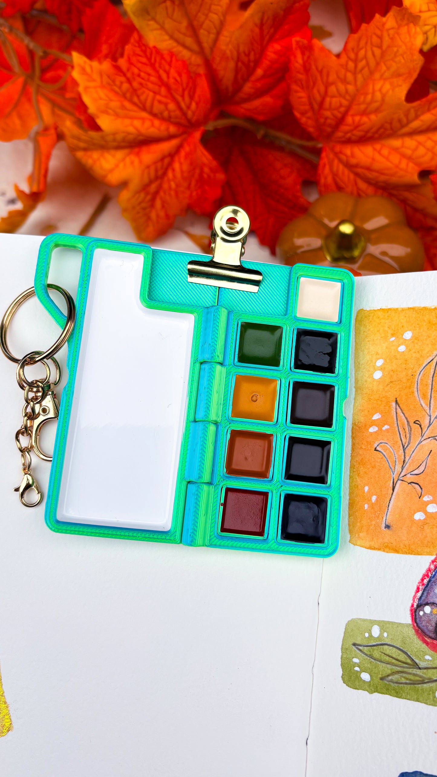 PaintWitch Travel Palette (Ocean Green)  *MADE TO ORDER*