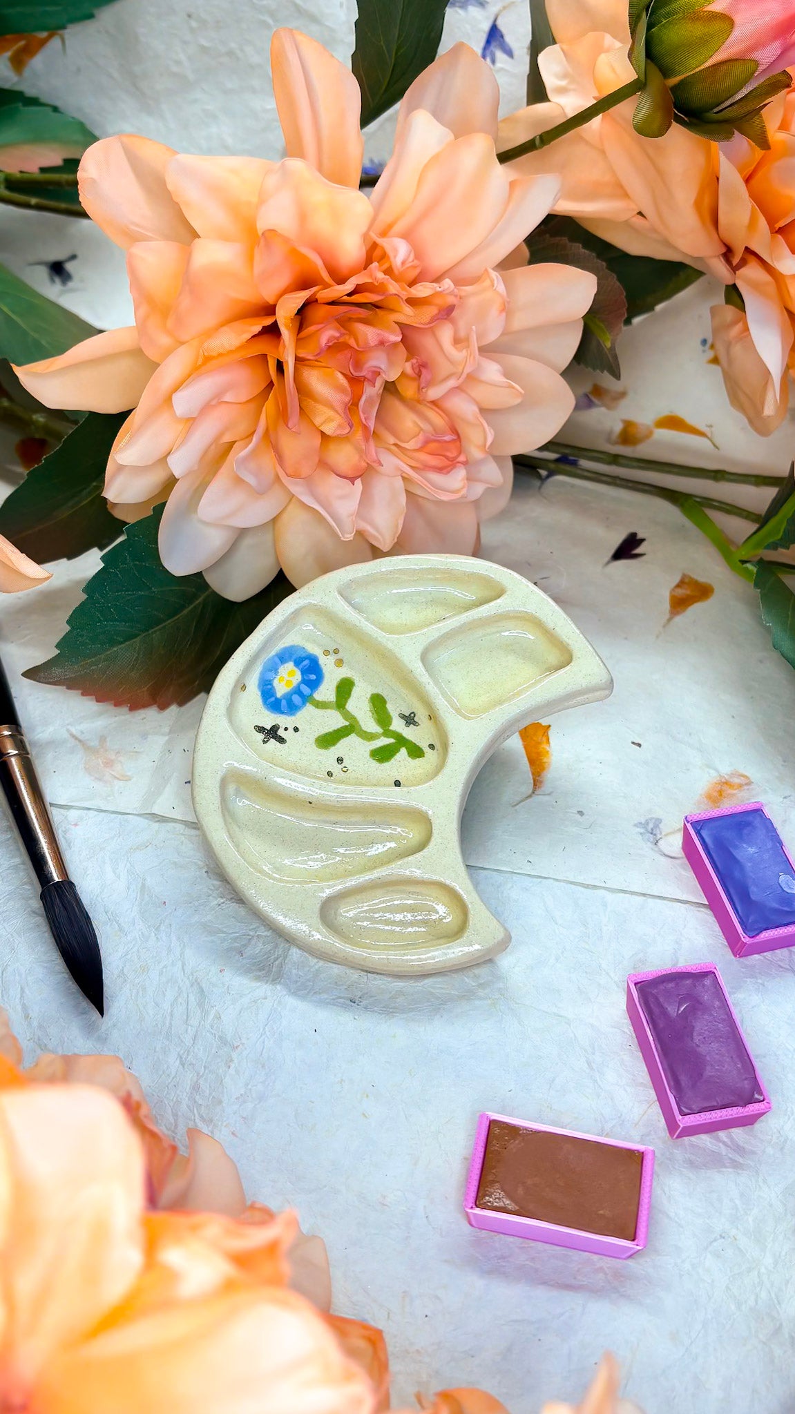 Ceramic Artist Paint mixing plate - Moonpalette