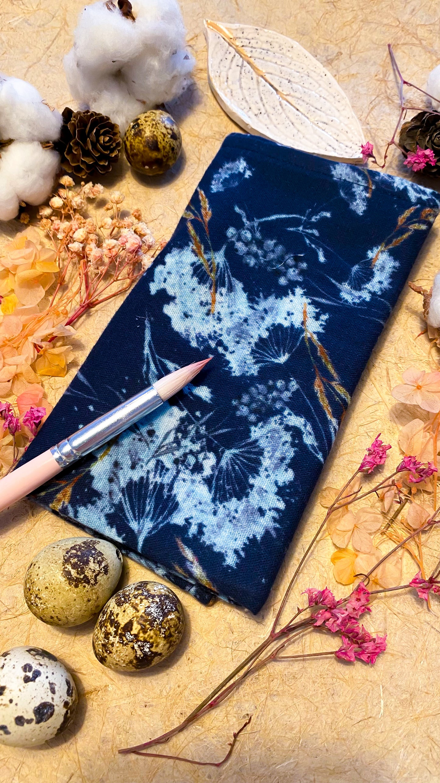 Handmade Brush Cloth - Cyanotype